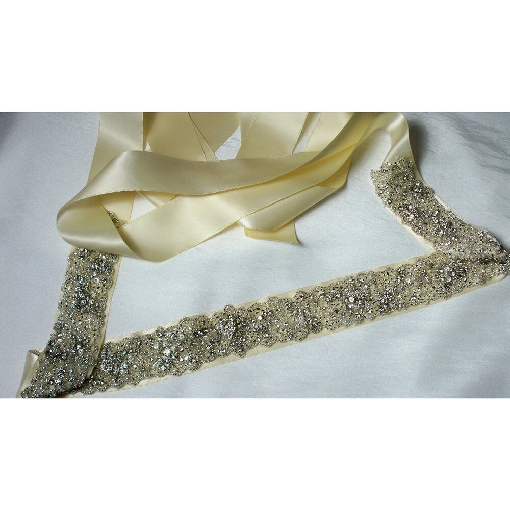 Ivory Rhinestone Bridal Belt Wedding Prom Party Formal Dress Gown Sash Belt